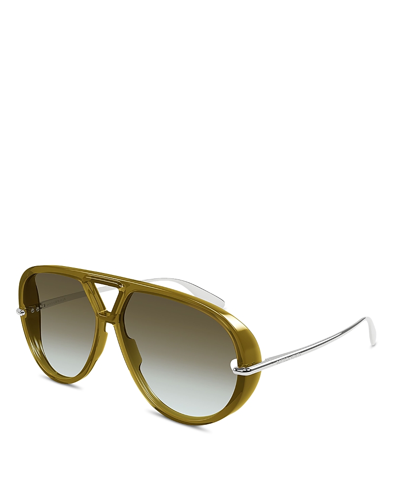 Bottega Veneta Pilot Sunglasses, 63mm