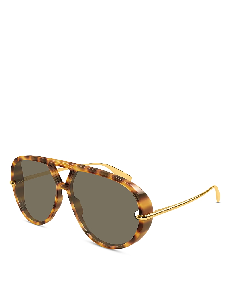Bottega Veneta Pilot Sunglasses, 63mm