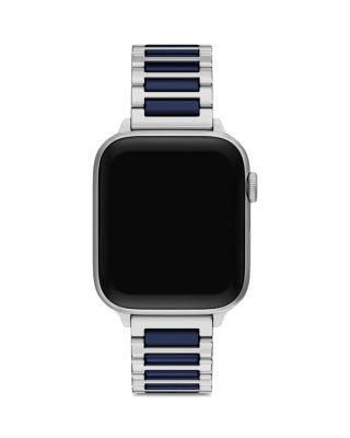 Kira Square Stainless Steel & Navy Silicone Band for Apple Watch&reg;, 38/40/41/42mm and 42/44/45/46/49mm