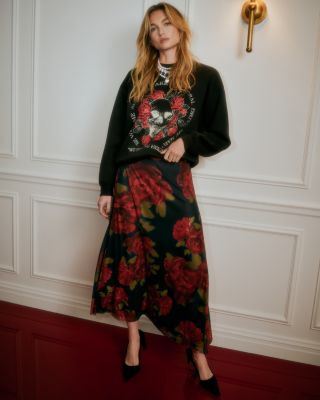 Mesh Floral Maxi Skirt - Exclusive