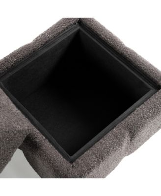  Myra Boucle Biscuit Tufted Storage Ottoman