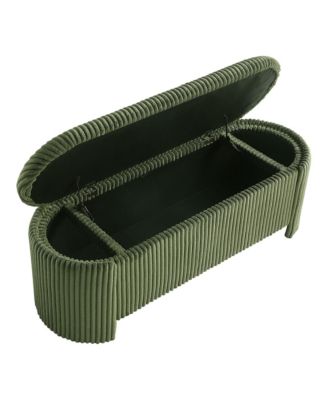  Rova Oval Chenille Storage Bench