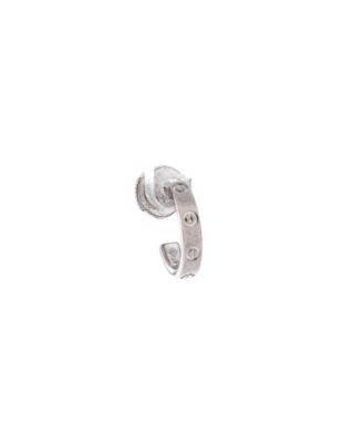  Small Love Hoop Earrings 18K White Gold