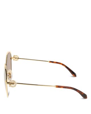 Crystal Gancini Metal Sunglasses, 61mm