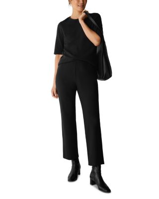 Washable Stretch Crepe Ankle Kick Flare Pants