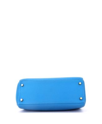 Kelly 28 Handbag Blue Togo with Gold Hardware