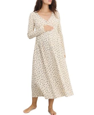 The Printed Waffle Nursing Dress