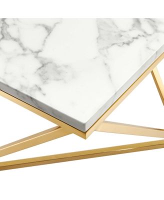  Vertex Gold Metal Stainless Steel Coffee Table