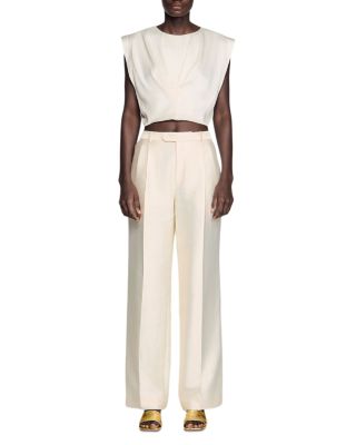 Pleated Satin Crop Top