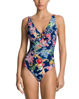 Printed Ring Underwired One Piece Swimsuit
