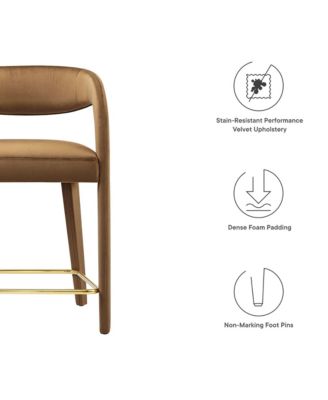  Pinnacle Performance Velvet Counter Stool Set of 2