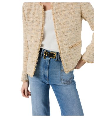 Talia Tweed Collarless Jacket