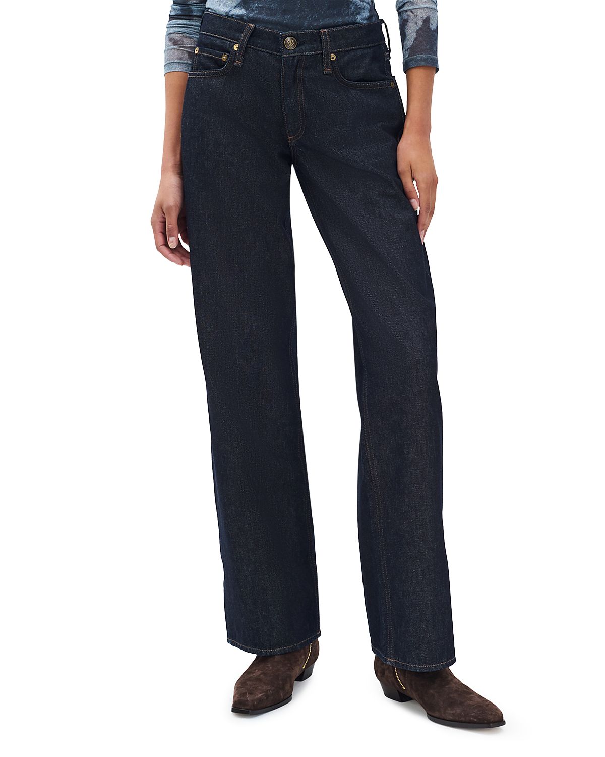 rag & bone Saige Mid Rise Straight Leg Jeans