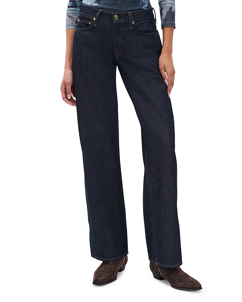 rag & bone Saige Mid Rise Straight Leg Jeans in Twilight Rinse