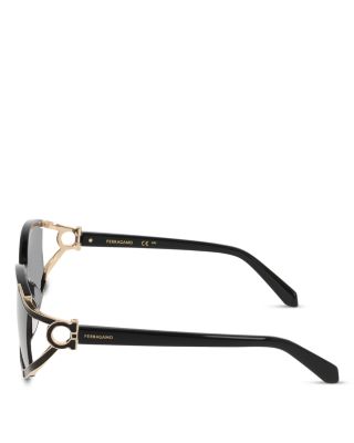 Oval Gancini Cutout Sunglasses, 56mm