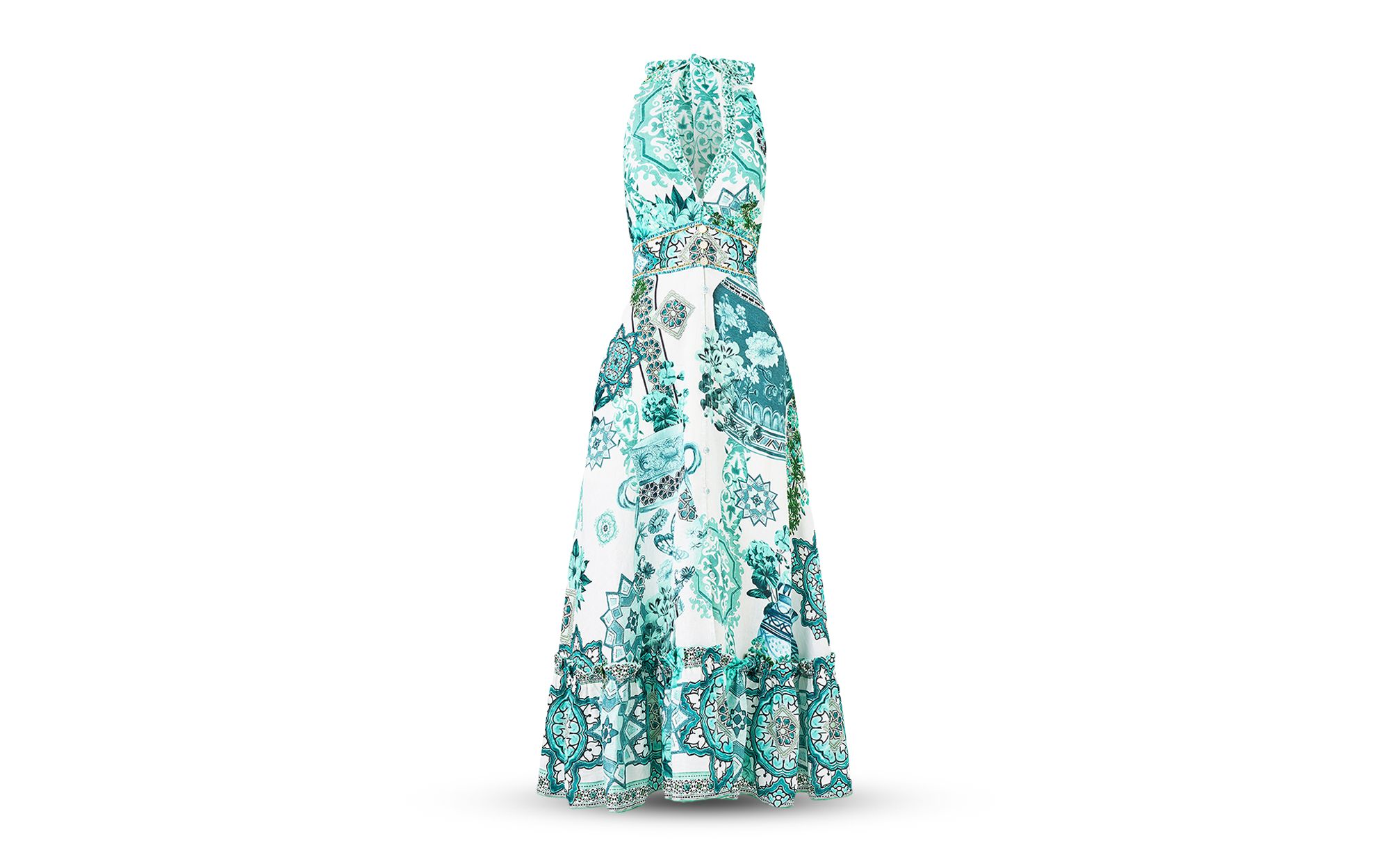 Balearic Bebé Linen Ruffle Neck Halter Dress — Image 7