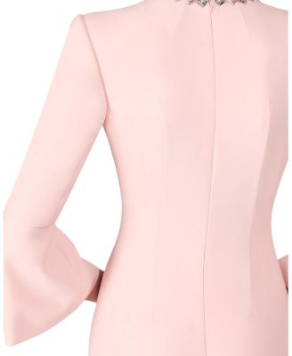 Margoni Bell-Sleeve Embellished Midi Dress