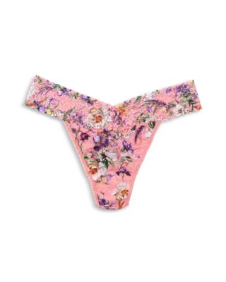 Printed Signature Lace Low Rise Thong