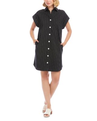 Stripe Cap Sleeve Shirtdress