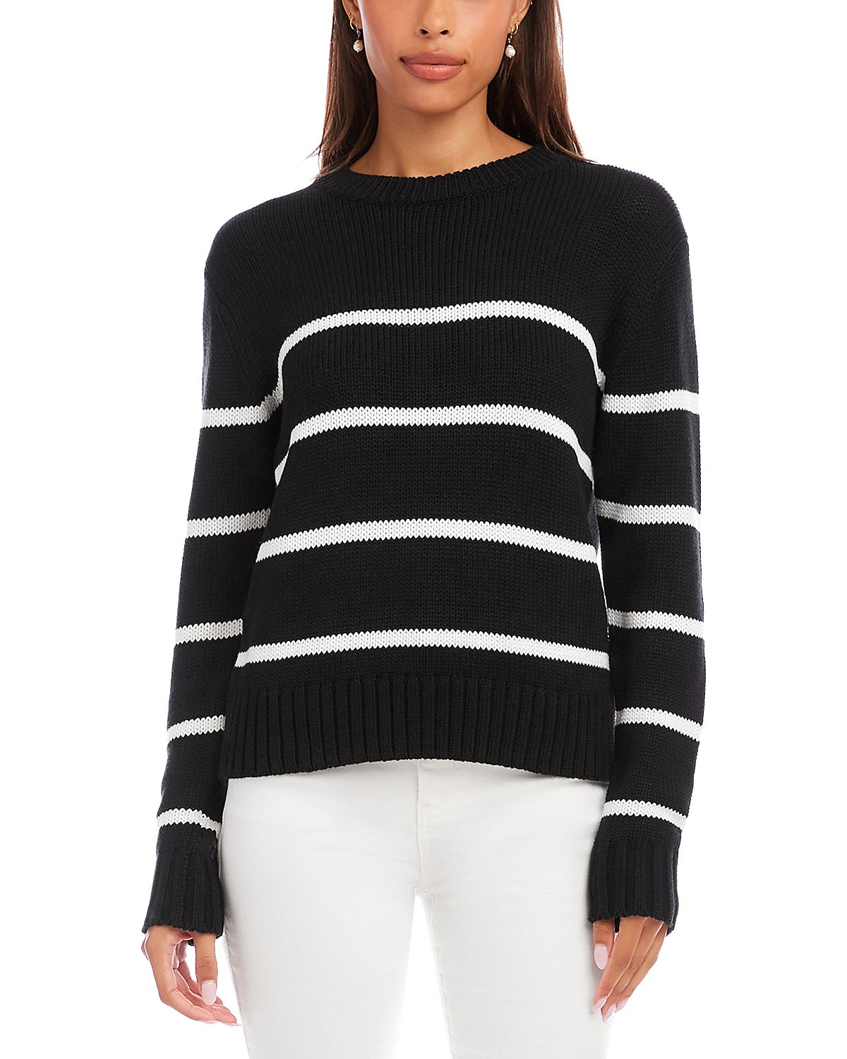 Karen Kane Stripe Crewneck Sweater