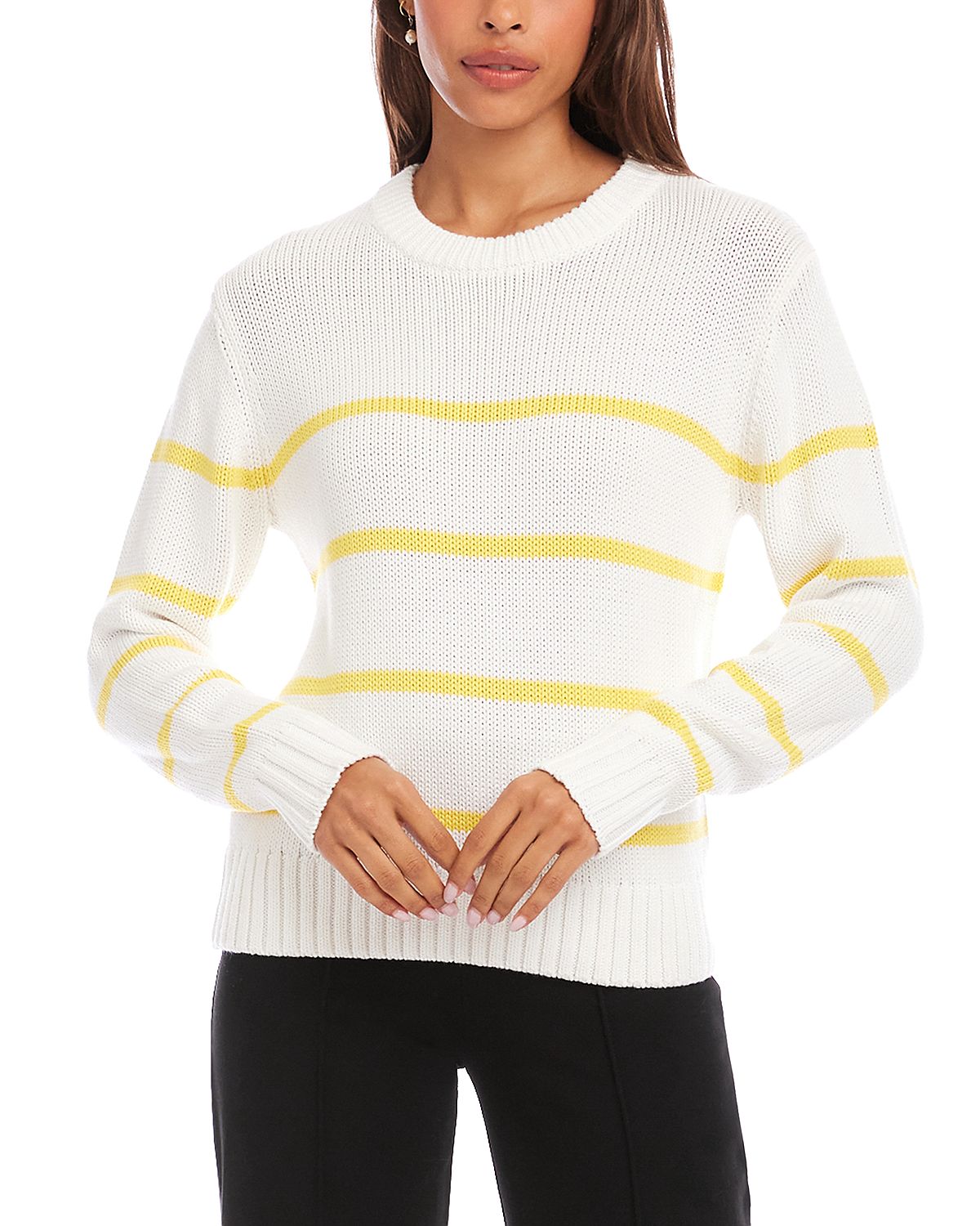 Karen Kane Stripe Crewneck Sweater