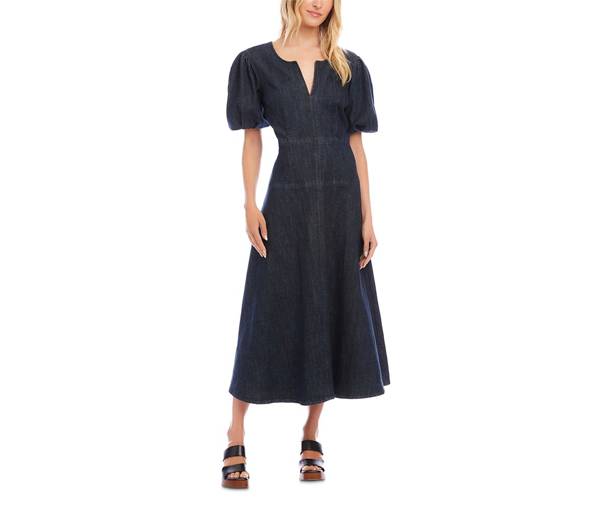 Karen Kane Puffed Sleeve Midi Dress