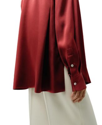  Scarlet Oversize Silk Shirt