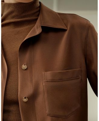  Basic Silk Spread Collar Shirt