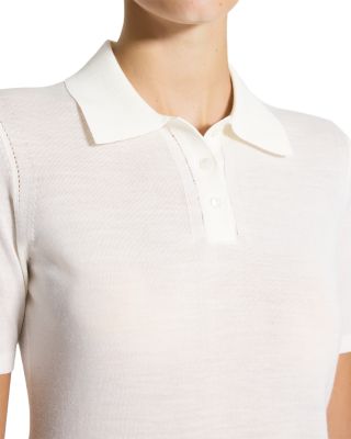 Merino Wool Short Sleeve Polo Sweater