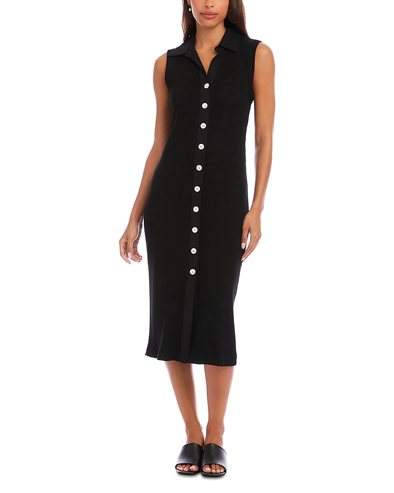 Karen Kane Ribbed Sleeveless Midi Dress