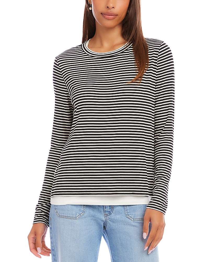 Karen Kane Striped Layered Look Top