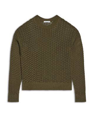Open Stitch Crewneck Sweater