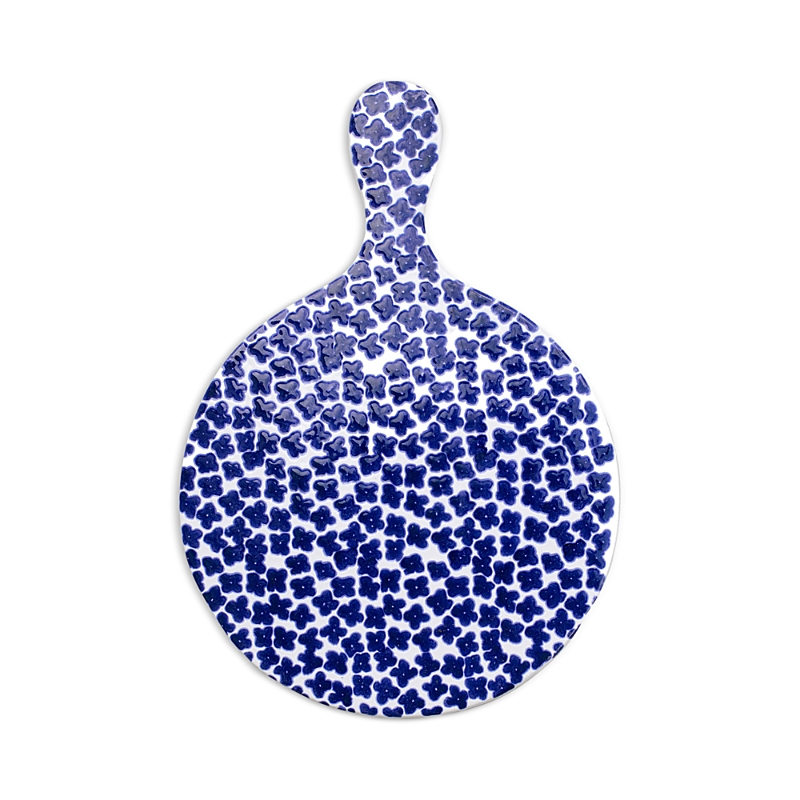 Vietri Santorini Flowers Round Cheese Board