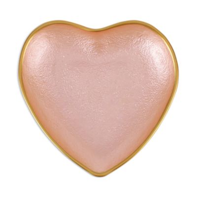 Baroque Glass Pink Heart Cocktail Plate