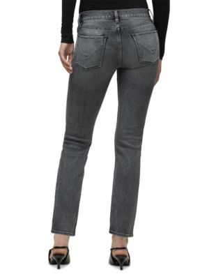 Nico Mid Rise Straight Jeans in Black Vortex