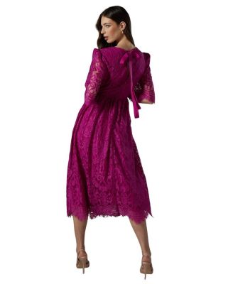 Lace Short Sleeve Midi Dress