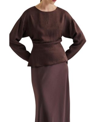 Rosalie Jacquard Weave Satin Blouse