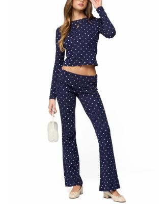 Daliya Polka Dot Fold Over Pants