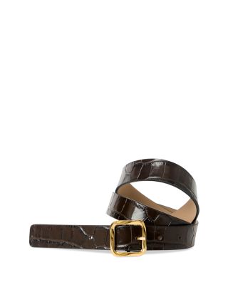 Women's Ellie Croc Embossed Leather Belt