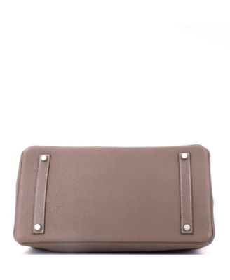 Birkin 35 Handbag Grey Clemence with Palladium Hardware