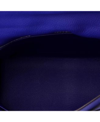 Kelly 32 Handbag Blue Togo with Palladium Hardware