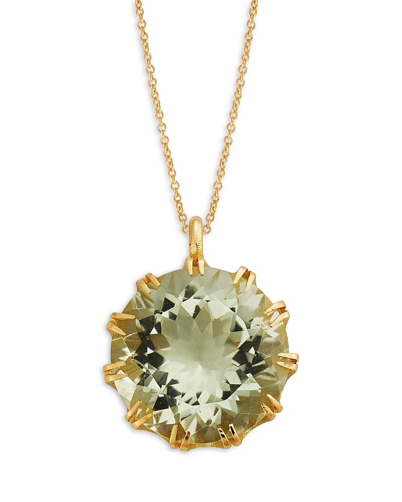 Ileana Makri 18K Yellow Gold Fine Crown Prasiolite Pendant