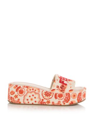 Women's Bandana Platform Slide Sandals 