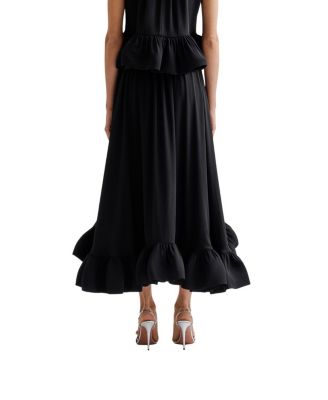  Adriana Frilled Hem Midi Skirt