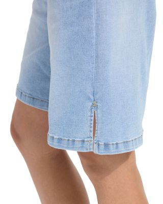 Lennon Everyday High Rise Bermuda Jean Shorts in Bleached Blue