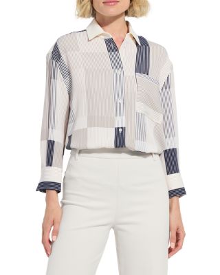Jessica Three Quarter Sleeve Cropped Shirt