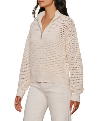 Quarter Zip Openwork Sweater