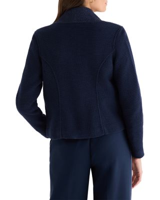 Weave Mix Collarless Knit Jacket