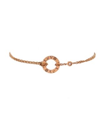  2 Diamonds Love Bracelet 18K Rose Gold with Pink Sapphire and Diamond