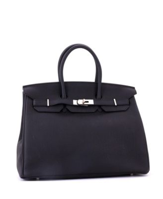 Birkin 35 Handbag Black Togo with Palladium Hardware